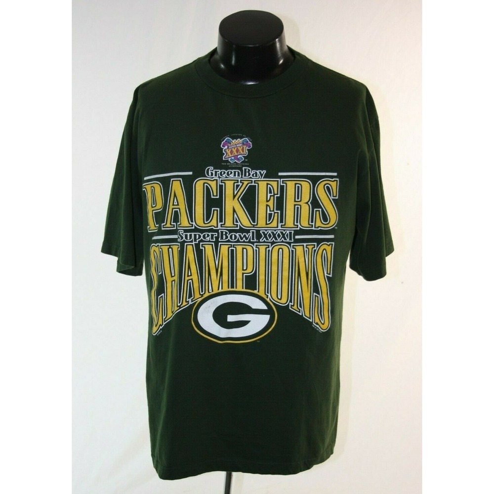 Tour Champ Shirt Mens XL Green Packers Super Bowl XXXI Champions Graphic Tee